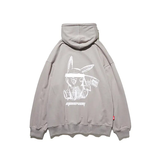 Men's Pikachu Print Hoodie - Casual Oversized Sweatshirt